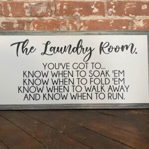 Mother's Day Gift, Laundry Room Decor, Custom Canvas, You've Gotta Know When To Hold 'Em, Perfect Housewarming Or Birthday Present