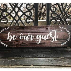 Be Our Guest Housewarming Gift, Guest Bedroom Decor, Wedding Decor, Canvas Made To Order, Perfect For Over Door Or Bed, Rustic Background