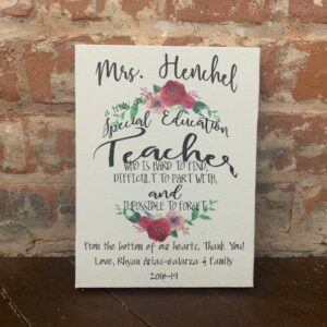 School Teacher Gift, Thank You For Putting Your Heart Into, Personalized Canvas, End Of School, Back to School, Retirement