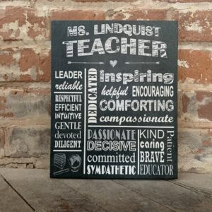 Teachers Gift, Personalized Canvas Gift for Teachers, Librarians, Daycare and Childcare Gift, Preschool Teachers, School Year
