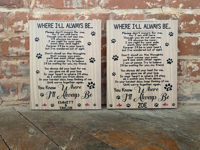 Dog Poem Loss of Pet Custom Animal Lover's Canvas Sign image 2