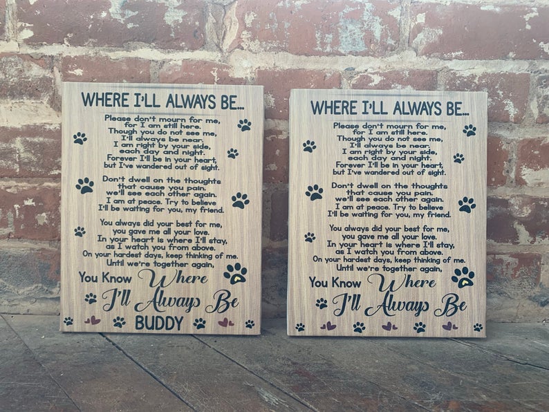 Dog Poem Loss of Pet Custom Animal Lover's Canvas Sign image 4
