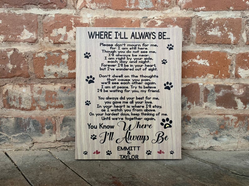 Dog Poem Loss of Pet Custom Animal Lover's Canvas Sign image 6